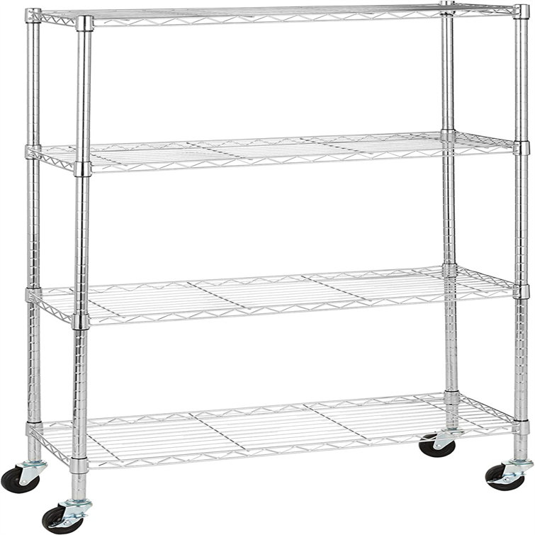 Rebrilliant Housman 36'' W Stainless Steel Shelving Unit with Wheels